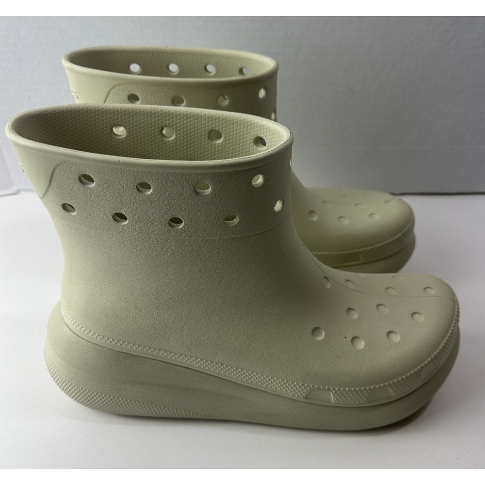 CROCS Classic Crush Rain Boots BONE Cream Mens Size 11 Waterproof Platform Shoes - Picture 9 of 13